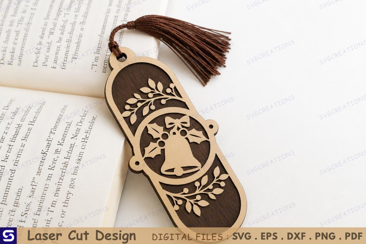 3D Christmas Bell Wooden Bookmark Laser Cut File