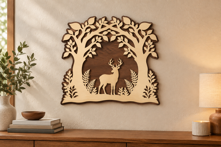 Deer Tree Arch Laser Cut SVG File, deer tree arch svg, deer