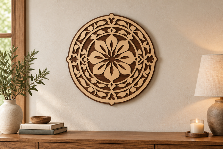 Floral Mandala Laser Cut SVG File, floral mandala svg