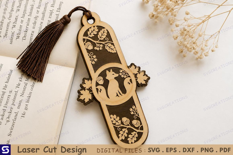 3D Fox & Oak Acorn Wooden Bookmark Laser Cut File