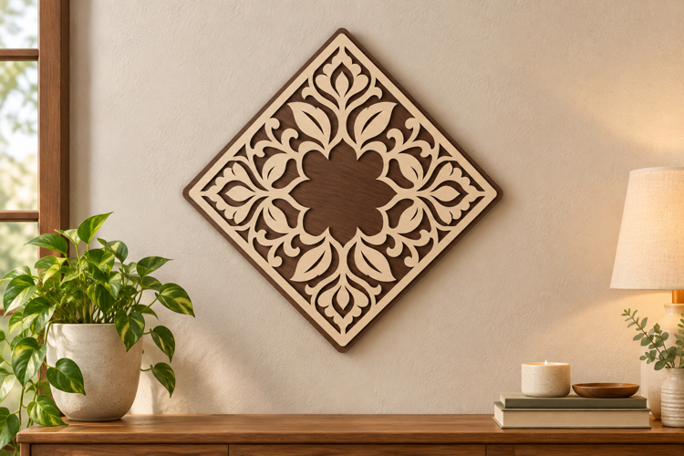 Diamond Mandala Laser Cut SVG File, diamond mandala svg