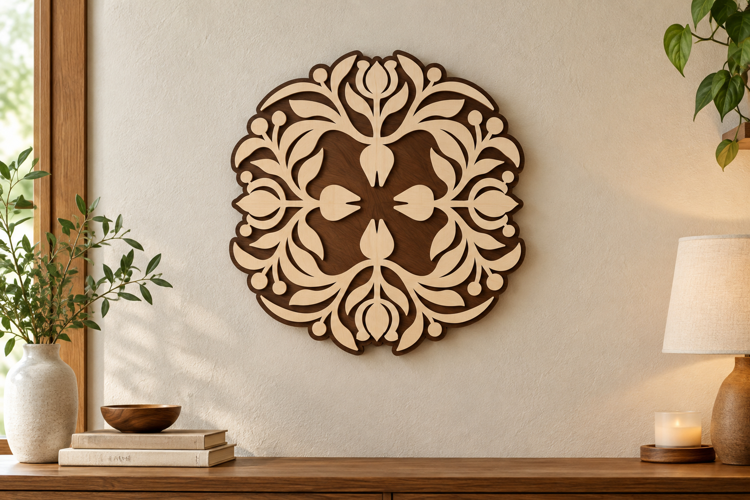 Floral Rosette Laser Cut SVG File, floral rosette svg flower