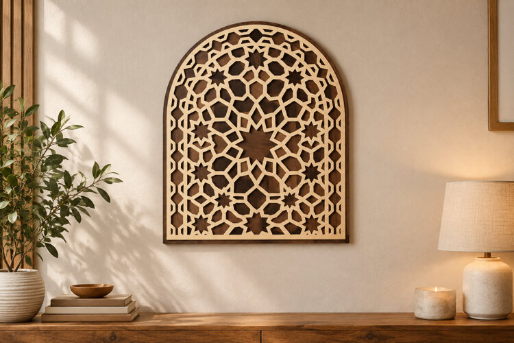 Honeycomb Arch Laser Cut SVG File, honeycomb arch svg, geome example image 1