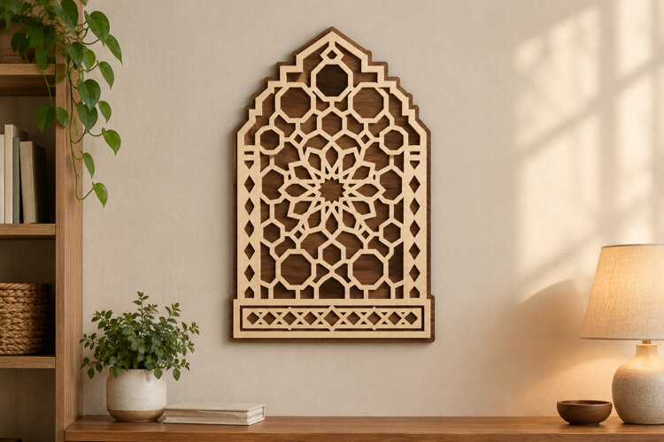 Floral Lattice Laser Cut SVG File, floral lattice svg example image 1