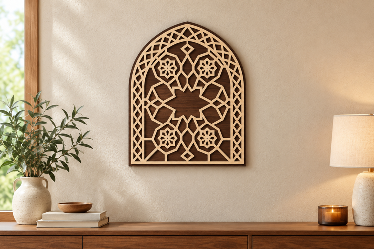 Floral Star Arch Laser Cut SVG File, floral star arch, star