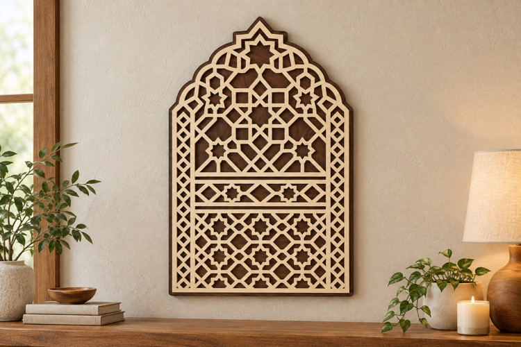 Geometric Arch Panel Laser Cut SVG File, geometric arch pan