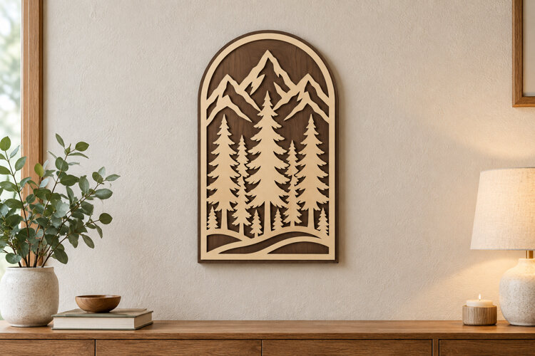 Mountain Arch Laser Cut SVG File, mountain svg, mountain example image 1