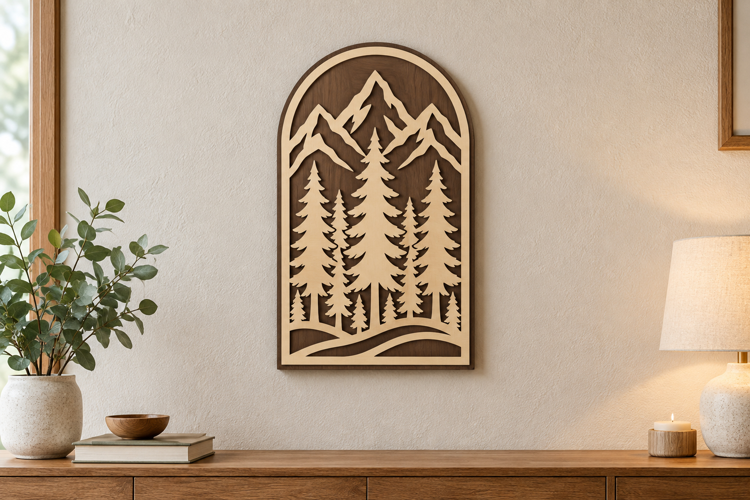 Mountain Arch Laser Cut SVG File, mountain svg, mountain