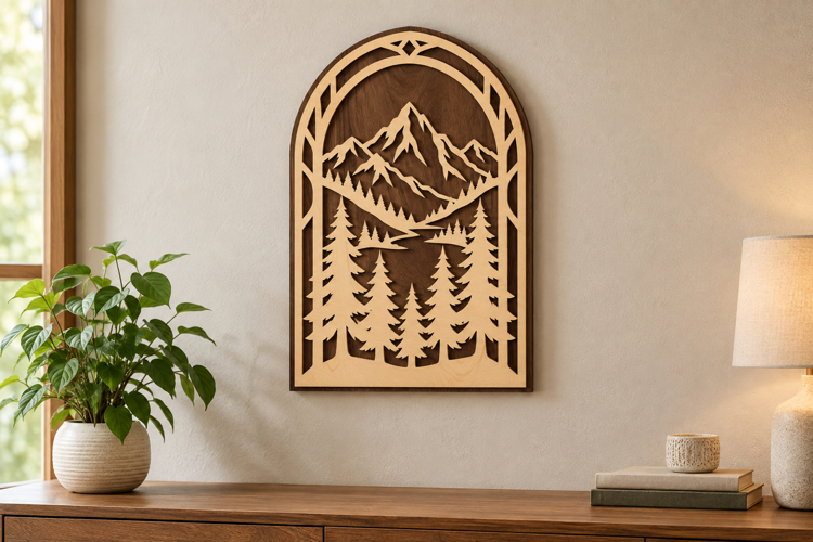 Arched Mountain Laser Cut SVG File, mountain svg, mountain