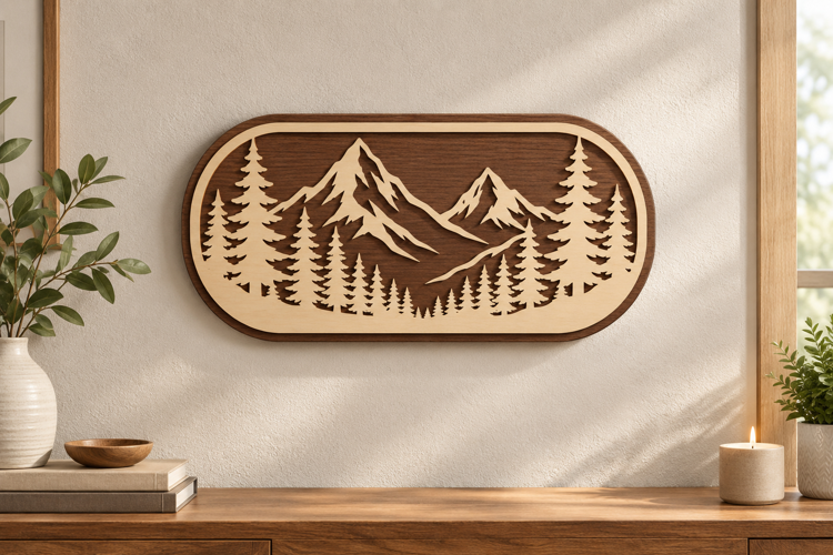 Rounded Mountain Laser Cut SVG File, mountain svg, mountain