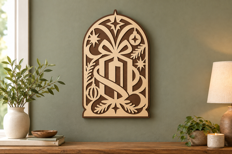 Monogram S Arch Laser Cut SVG File, monogram s svg, letter
