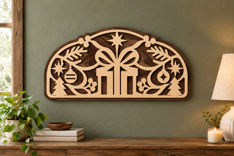 Gift Star Arch Laser Cut SVG File, gift star arch svg