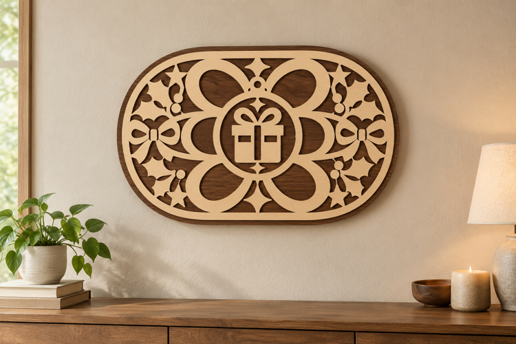 Floral Gift Box Laser Cut SVG File, floral gift box svg, gif