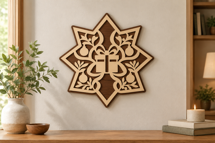 Gift Star Ornament Laser Cut SVG File, gift star ornament,