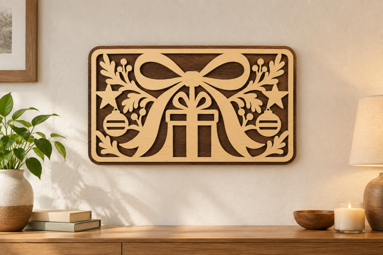 Floral Gift Box Laser Cut SVG File, floral gift box svg