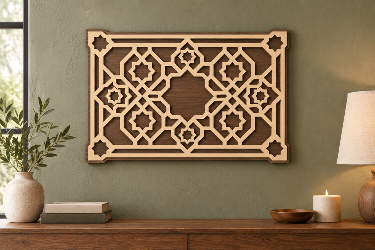 Geometric Lattice Laser Cut SVG File, geometric lattice svg example image 1