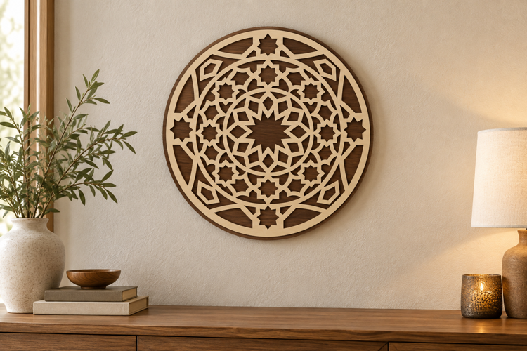 Round Mandala Laser Cut SVG File, round mandala svg, geometr