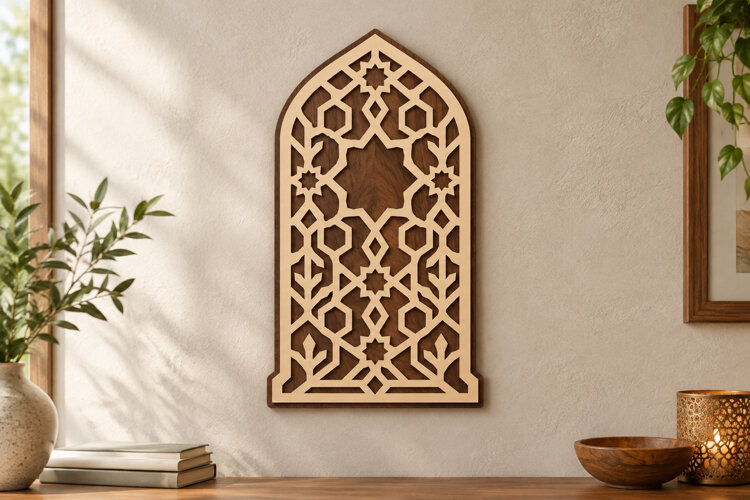 Arched Lattice Laser Cut SVG File, arched lattice svg, geome example image 1