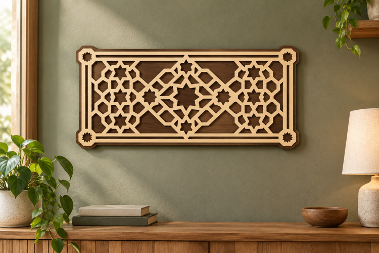 Lattice Border Laser Cut SVG File, lattice border svg, geome