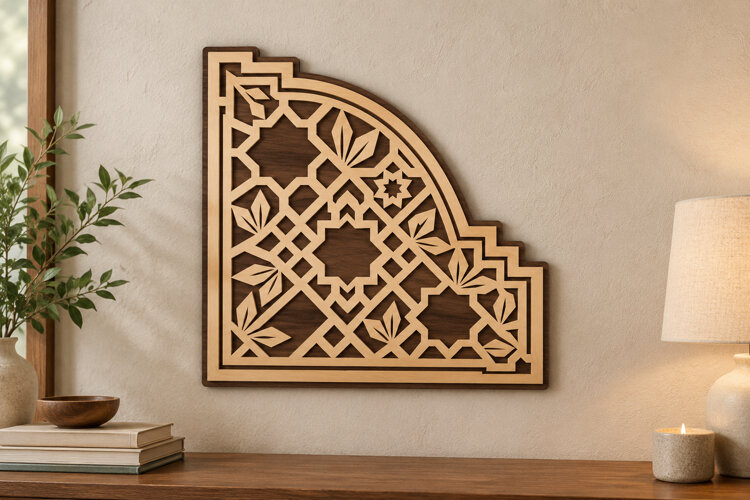 Corner Lattice Laser Cut SVG File, corner lattice svg, geome example image 1