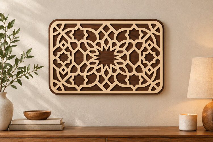 Sunburst Lattice Laser Cut SVG File, sunburst lattice svg, example image 1