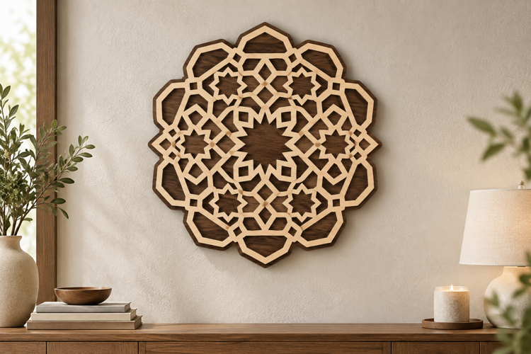 Star Mandala Laser Cut SVG File, star mandala svg, geometric