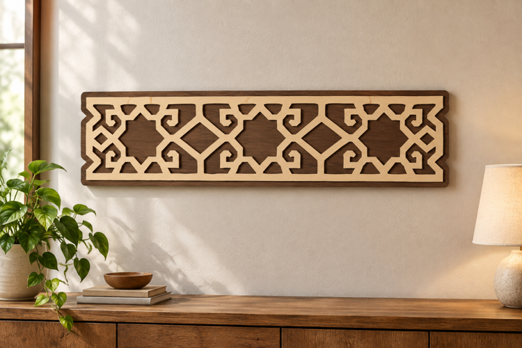 Geometric Border Laser Cut SVG File, geometric border svg,