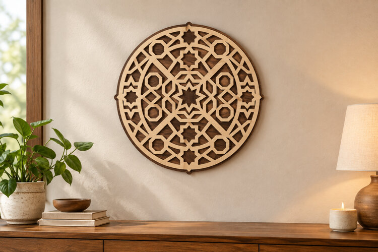 Round Lattice Laser Cut SVG File, round lattice svg, geometr example image 1