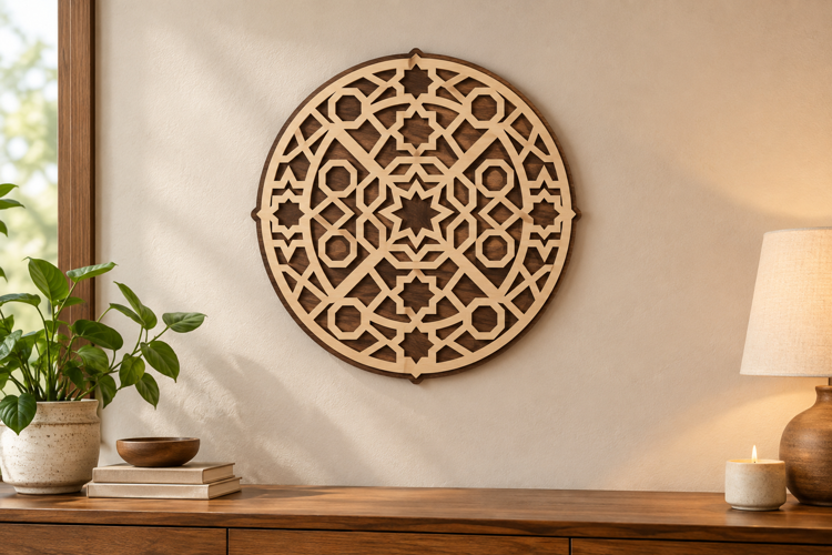 Round Lattice Laser Cut SVG File, round lattice svg, geometr