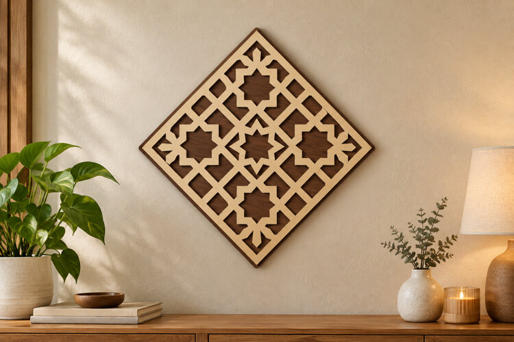 Diamond Lattice Laser Cut SVG File, diamond lattice svg, example image 1