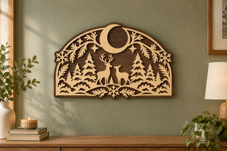 Moon Forest Arch Laser Cut SVG File, moon forest arch svg,