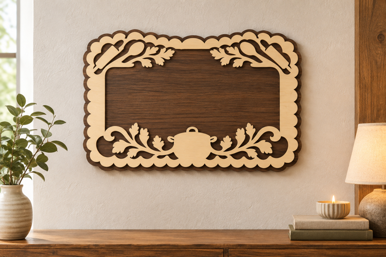 Leaf Border Frame Laser Cut SVG File, leaf frame svg