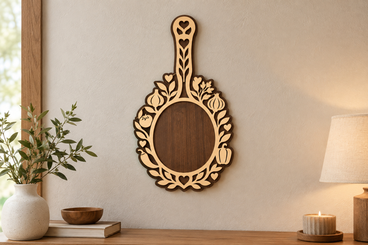 Paddle Oval Frame Laser Cut SVG File, paddle frame svg,