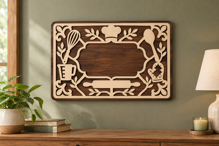 Woodland Frame Laser Cut SVG File, woodland frame svg forest