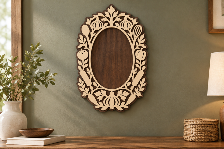 Ornate Oval Frame Laser Cut SVG File, ornate oval frame