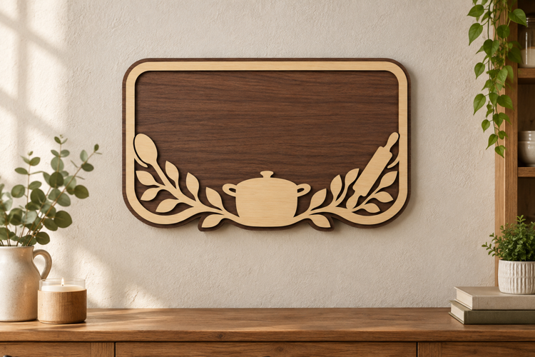 Teapot Laurel Frame Laser Cut SVG File, teapot laurel frame