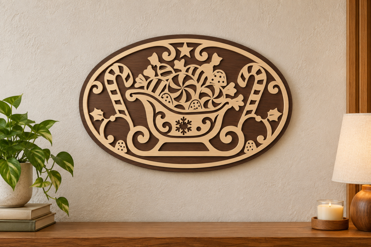 Teacup Oval Decor Laser Cut SVG File, teacup oval decor,