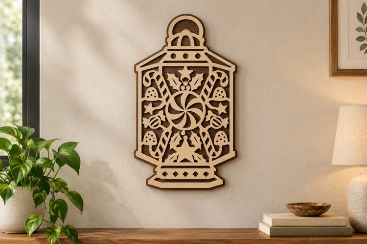 Lantern Floral Decor Laser Cut SVG File, lantern flora