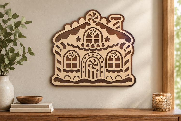 Gingerbread House Laser Cut SVG File, gingerbread house svg