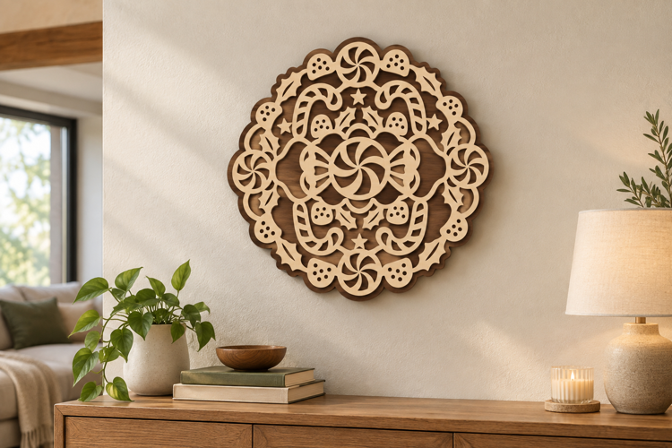 Floral Rosette Laser Cut SVG File, floral rosette svg, flowe