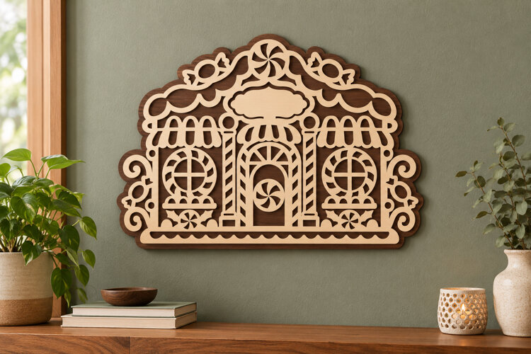 Ornate Window Decor Laser Cut SVG File, ornate window decor example image 1