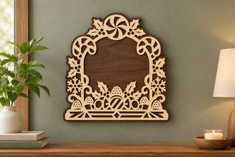 Floral Arch Frame Laser Cut SVG File, floral arch frame example image 1