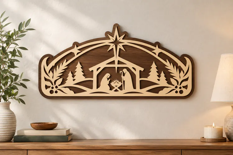 Nativity Stable Laser Cut SVG File nativity stable svg, nati