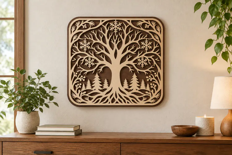 Forest Tree Panel Laser Cut SVG File forest tree svg, tree