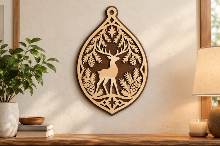 Deer Forest Teardrop Laser Cut SVG File deer teardrop svg,