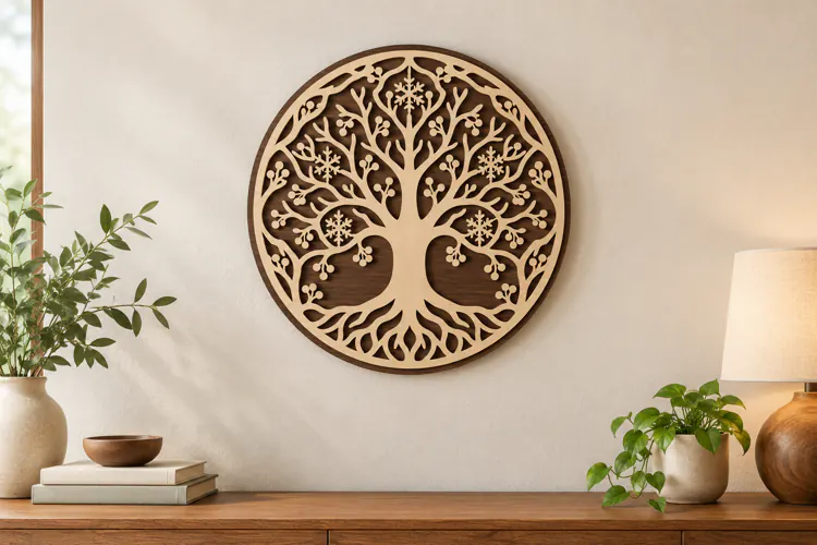 Tree of Life Circle Laser Cut SVG File tree of life svg,