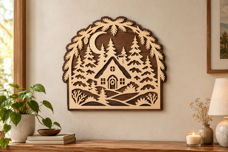 Mountain Cabin Arch Laser Cut SVG File mountain cabin svg