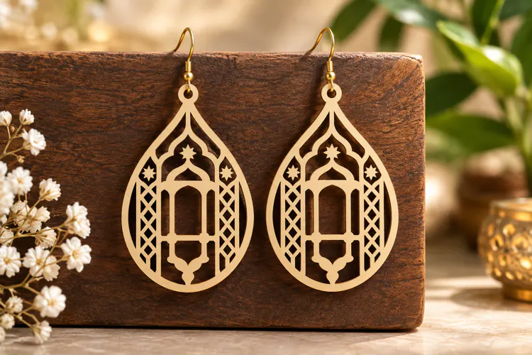 Islamic Arch Earrings Laser Cut SVG File islamic arch svg,
