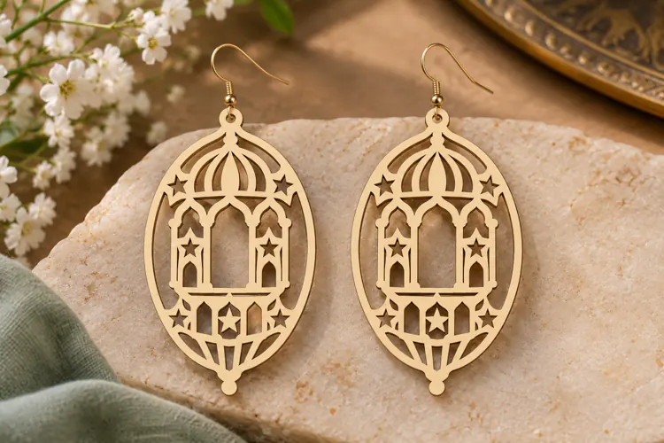 Ramadan Arch Earrings Laser Cut SVG File ramadan arch svg,