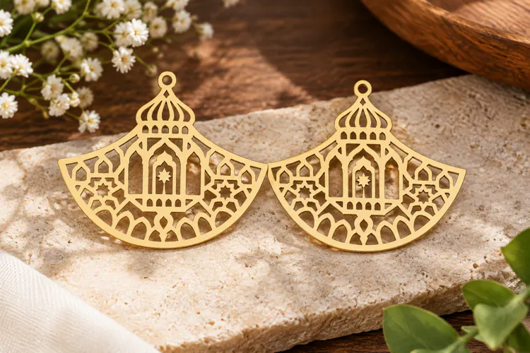Mosque Fan Earrings Laser Cut SVG File mosque fan svg, fan
